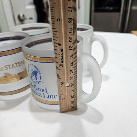 Holland America Line Frosted Glass Mugs - Statendam Zaandam Prinsendam Rotterdam - Picture 11 of 11